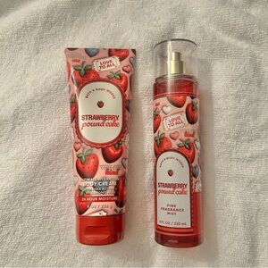 Bath & Body Works Strawberry Pound Cake Fragrance Mist & Lotion